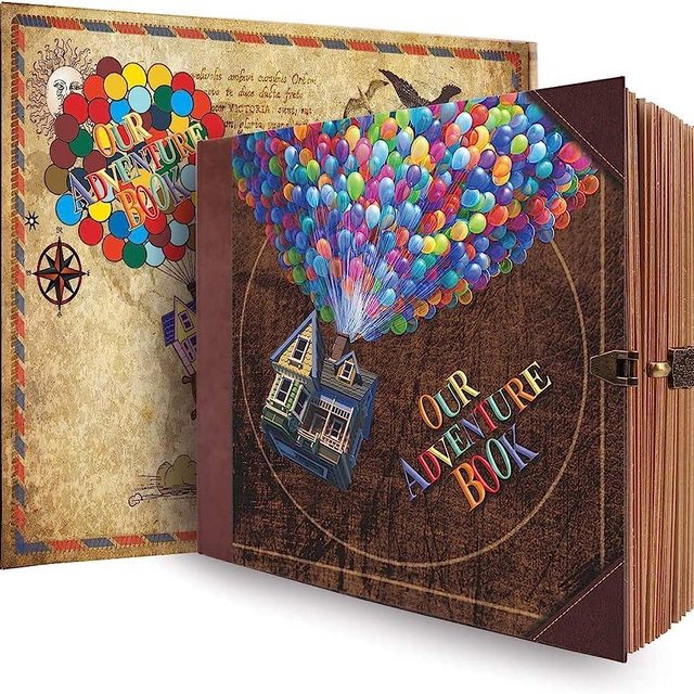 Adventure Book Travel Diary Photo Book,Scrapbook, Photo Album,Retro Style Travel Souvenir, Photobook,Guestbook DIY Anniversary Wedding Travel Writing Baby Friend Gift, Birthday Gifts For Women(Multicolored)