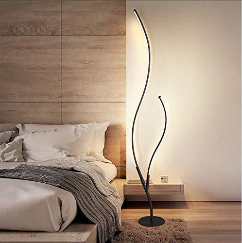 MODIRNATION 'Curves' Modern Floor Lamp, Stylish Curved Dimmable LED Lamp with Remote Control, Contemporary Unique Design, Tall Bright Light for Living Room, Bedroom, Home and Office