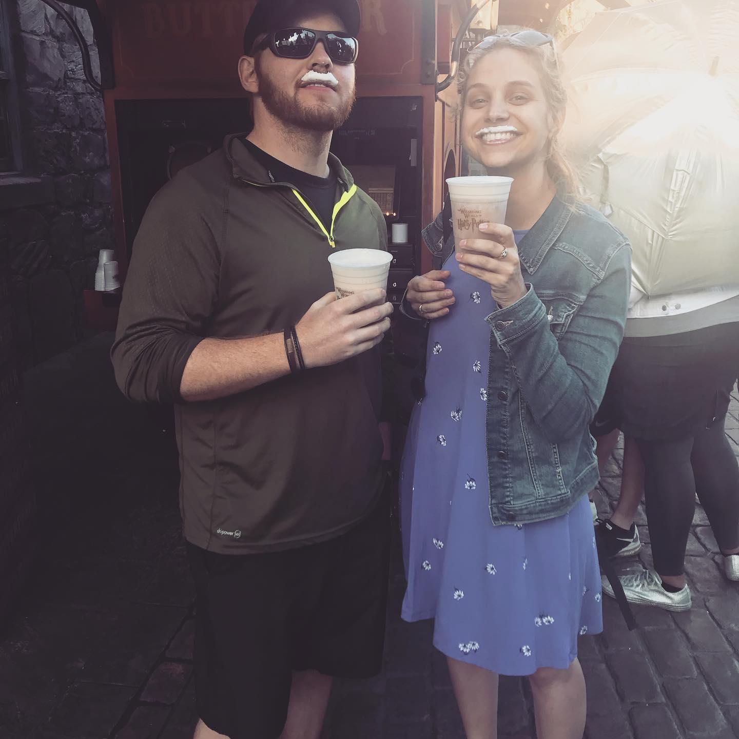 Drinking some butter beer