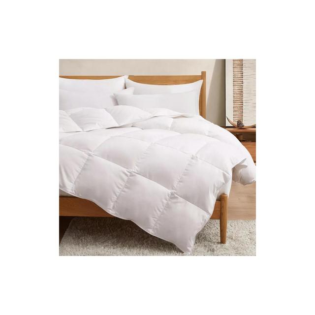 Peace Nest All Season White Goose Feather and Down Comforter, California King