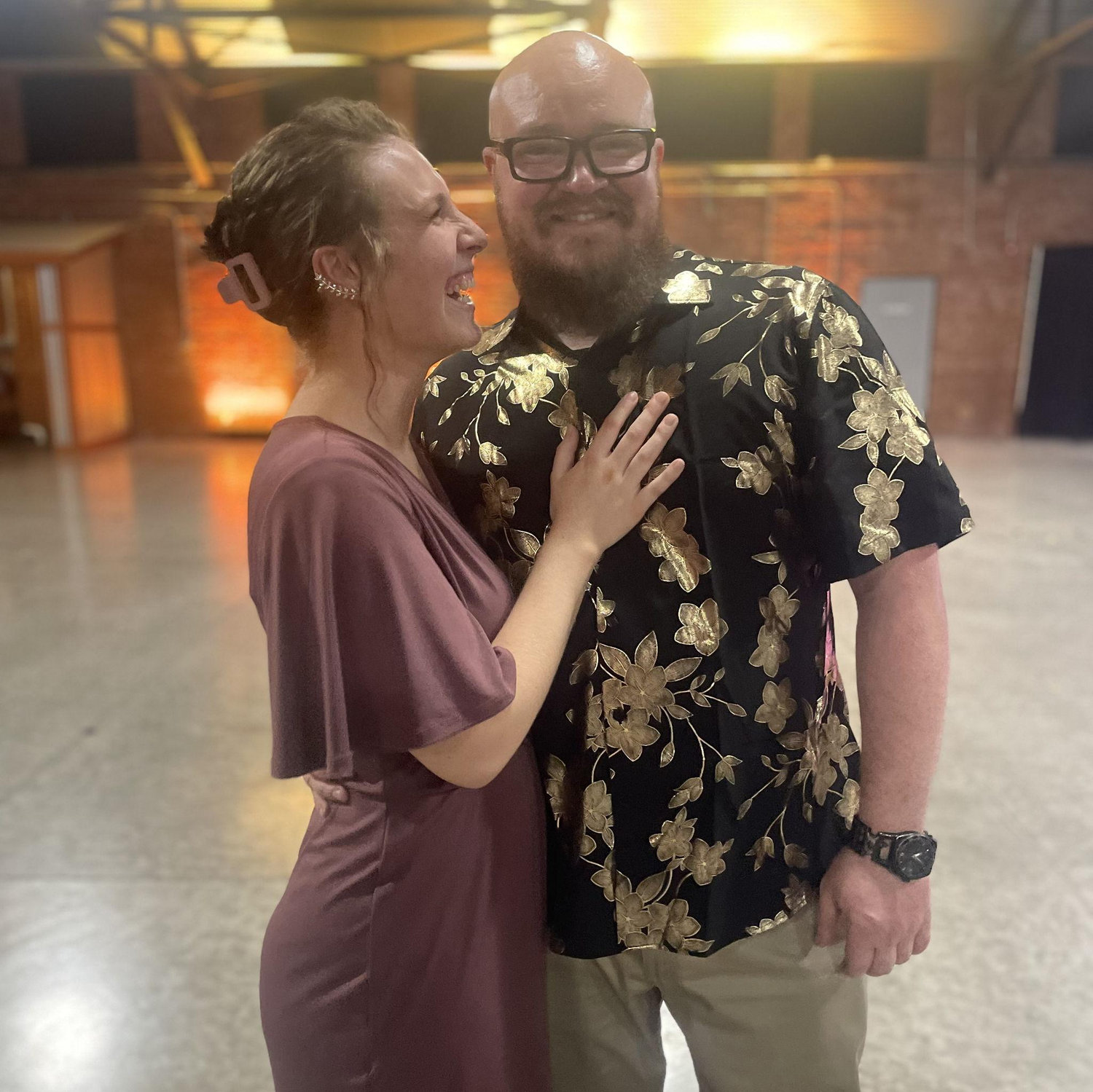 Our first photo together! At Brent & Kelsey's Wedding Reception just a few weeks into us dating