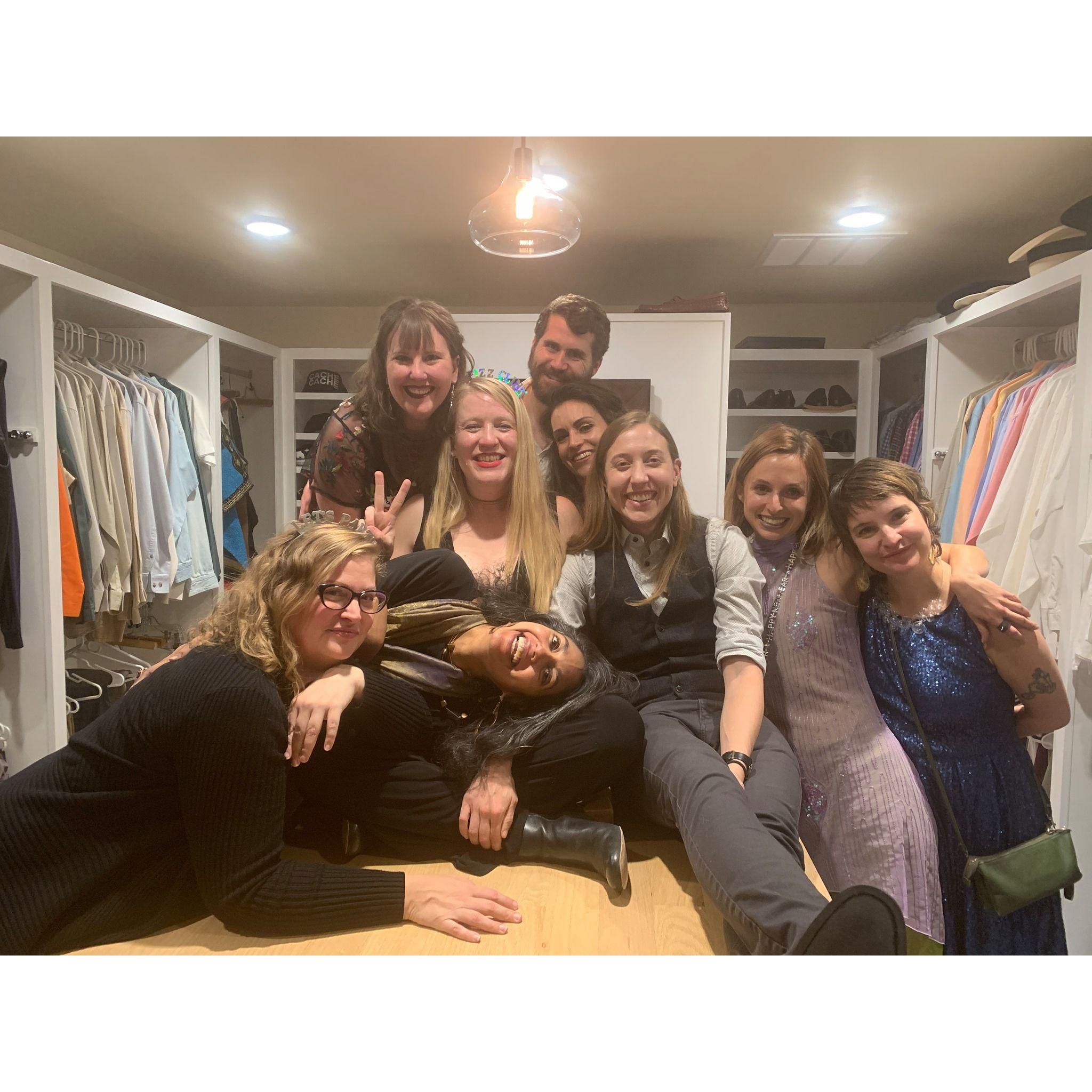 Ringing in 2020. A wild NYE to ring in a wild year. Wealthy person's closet. Santa Fe, NM. December 2019.