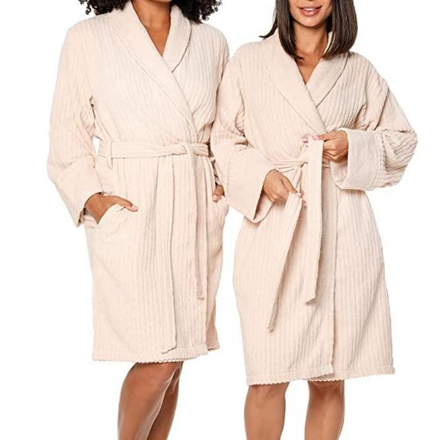 PAMUKTAN Turkish Cotton Bathrobe Spa Robe - 100% Organic Cotton Towel Robe for Women and Men,Lightweight Absorbent