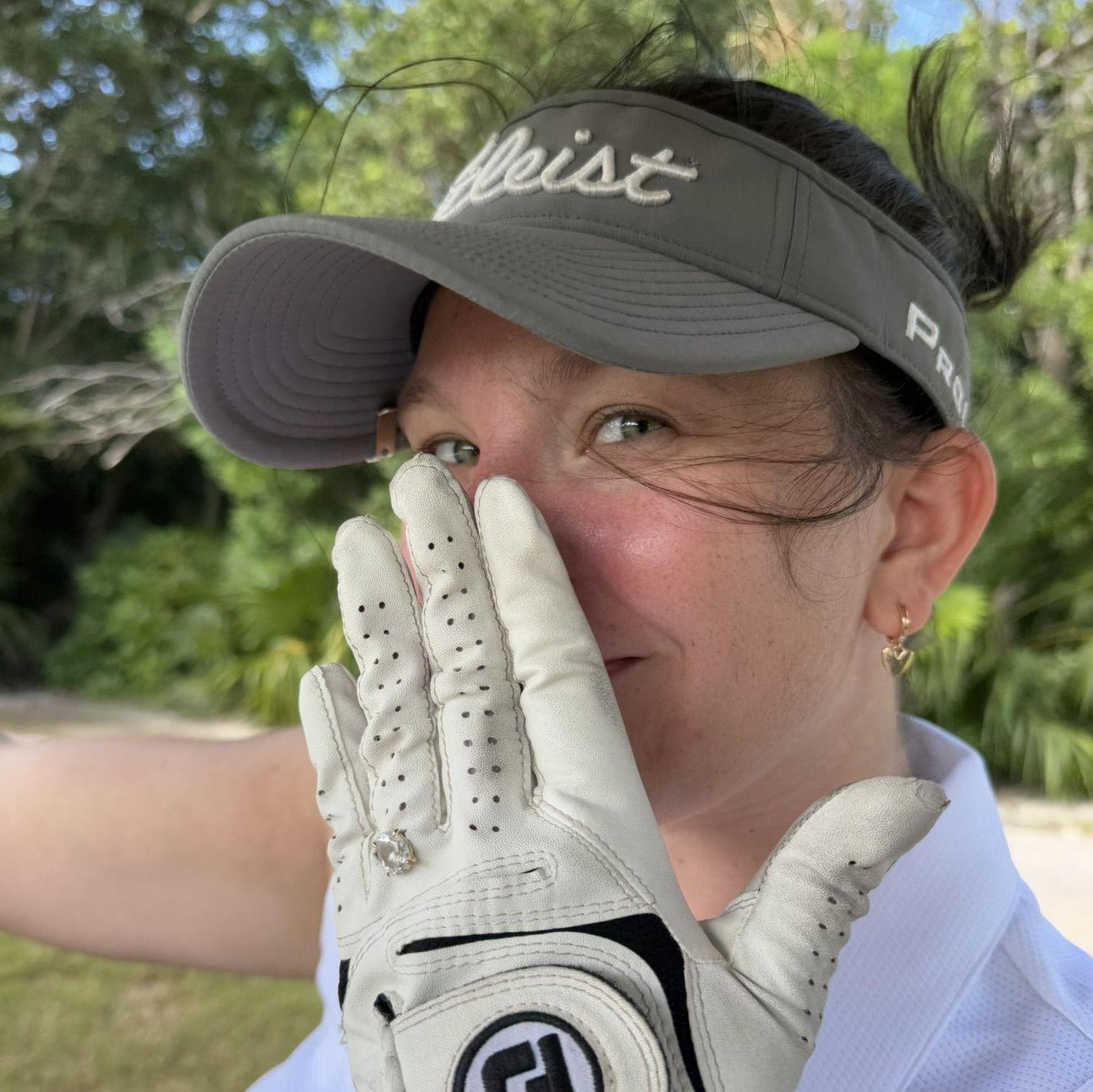 Abby found the perfect solution to golfing with her ring!