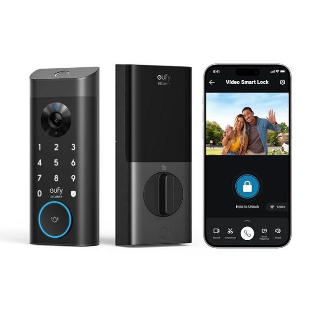 eufy Security Video Smart Lock E330, 3-in-1 Camera+Doorbell+Fingerprint Keyless Entry Door Lock, WiFi Door Lock,App Remote Control,2K HD,Doorbell Camera,No Monthly Fee