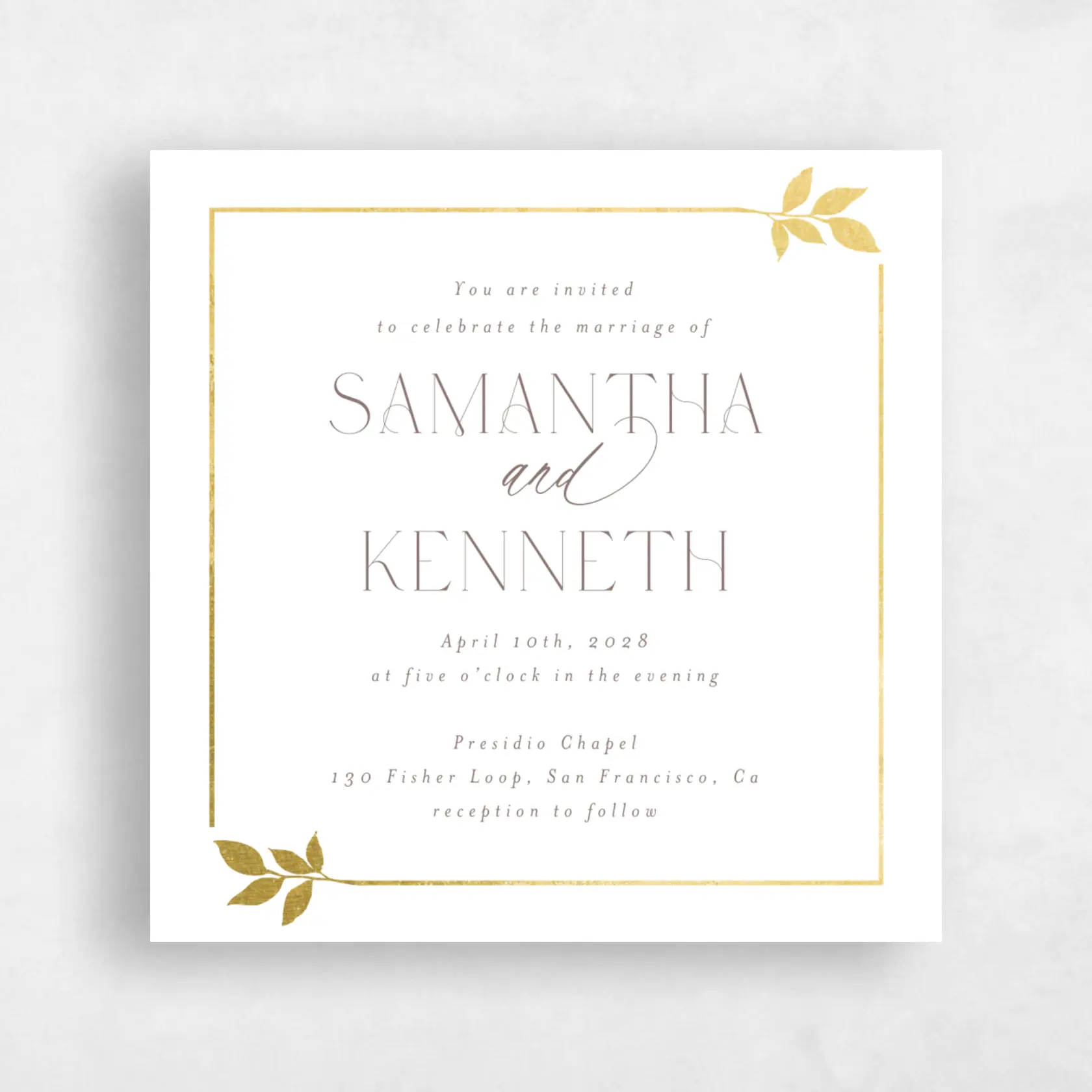 Invitation - Dakota Frame Foil preview