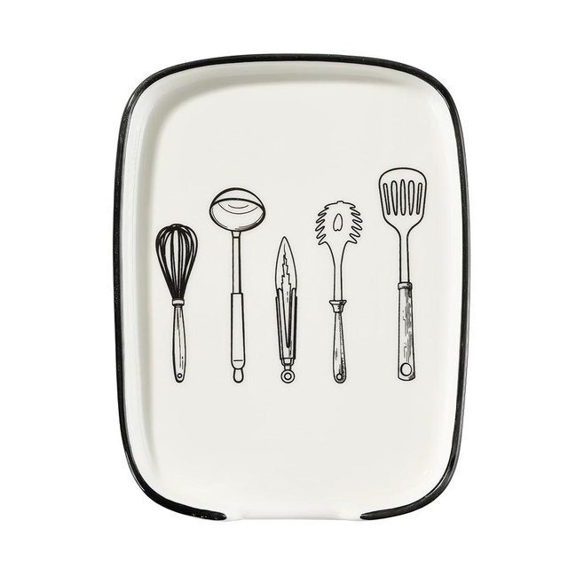 Ceramic Spoon Rest for Stove Top, White and Cute Spoon Holder for Kitchen Counter, Heat-Resistant Cooking Utensil Rest for Kitchen Counter Decor, Cooking Spoon and Spatula Holder