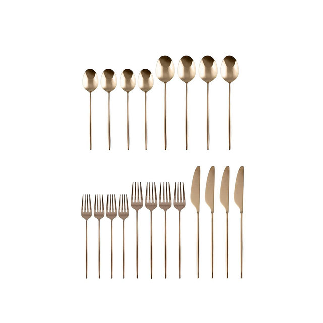 Gaze Copper Mirror 20-Piece Flatware Set, Service for 4