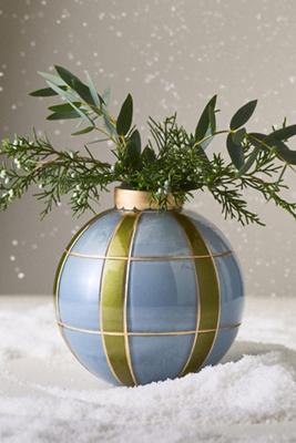Holiday Round Ornament Vase