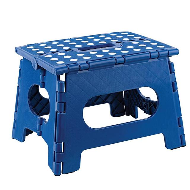 Folding Step Stool - The Lightweight Step Stool is Sturdy Enough to Support Adults and Safe Enough for Kids. Opens Easy with One Flip. Great for Kitchen, Bathroom, Bedroom, Kids or Adults. (Blue)