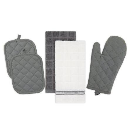 Mainstays Kitchen Towel, Oven Mitt and Pot Holder Kitchen Set 5 Pack