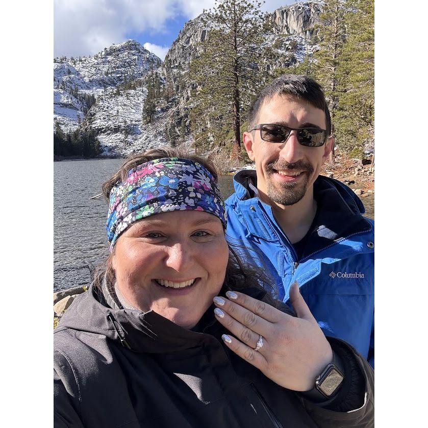 On November 14, 2024, at 6,982 feet of elevation next to Lake Tahoe, CA, Bob asked Lexie to be the love of his life for forever with a stunning ring.