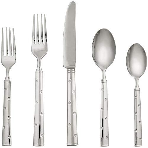 Kate Spade New York 6307441 Larabee Dot 5 Piece Flatware Set, Silver