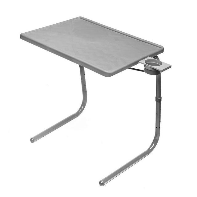 Table Mate II Folding TV Tray Table and Cup Holder with 6 Height and 3 Angle Adjustments The Original TV Tray (Slate Grey)