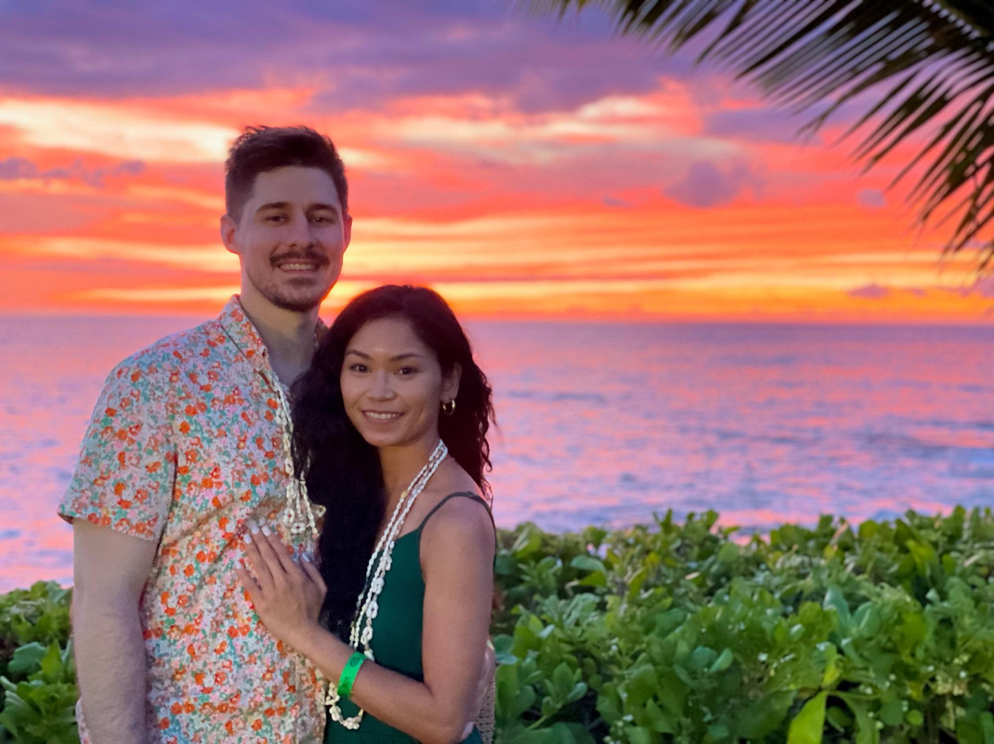 Sunset in a Hawaiian Luau