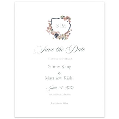 Deep Sage, Green Wedding Digital Save the Date - Windansea Portrait