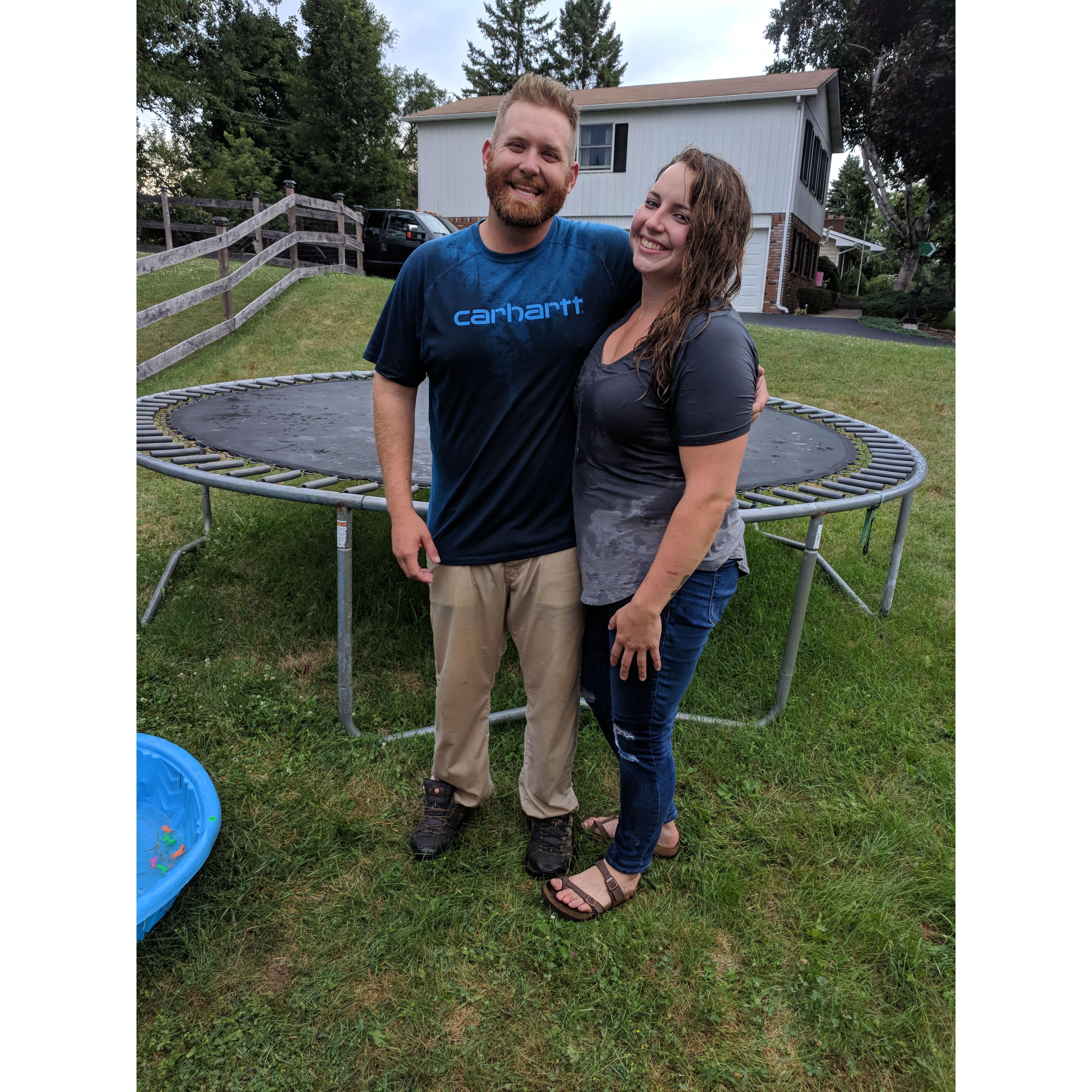 Summer fun with water balloon fights