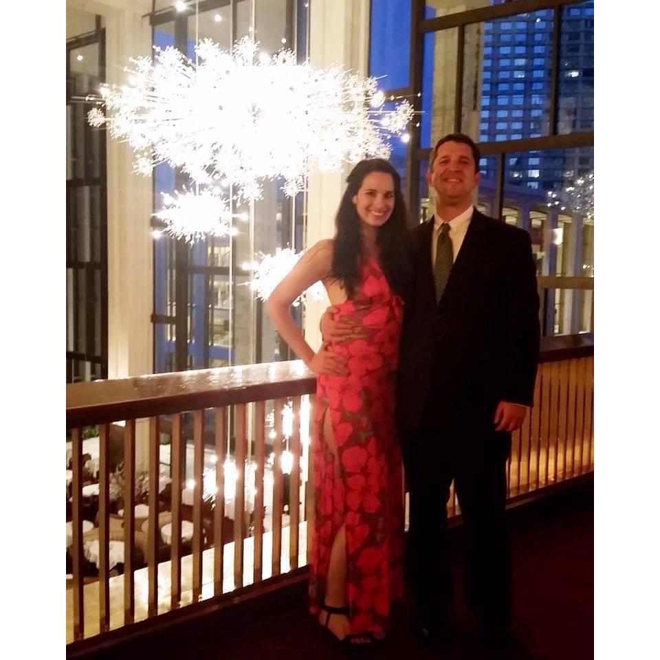 Getting dressed up for the opera at Lincoln Center.