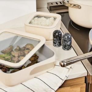 Large Glass Container | Ceramic-Coated Food Storage Container | Caraway