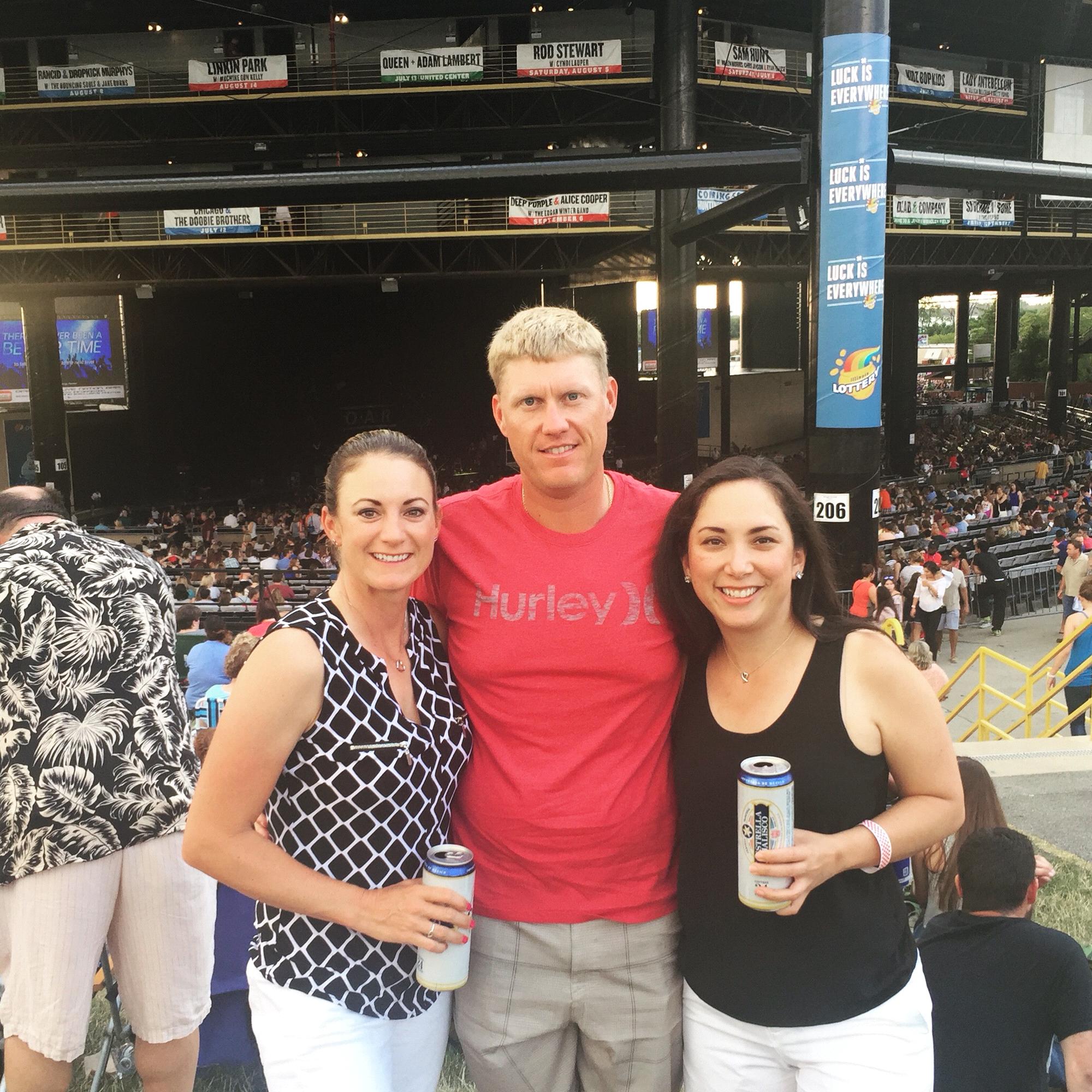 Enjoying a post-play concert in Chicago as Doug caddied for Jessica in the KPMG Women's PGA Championship.