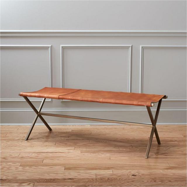 Leather Director's Bench