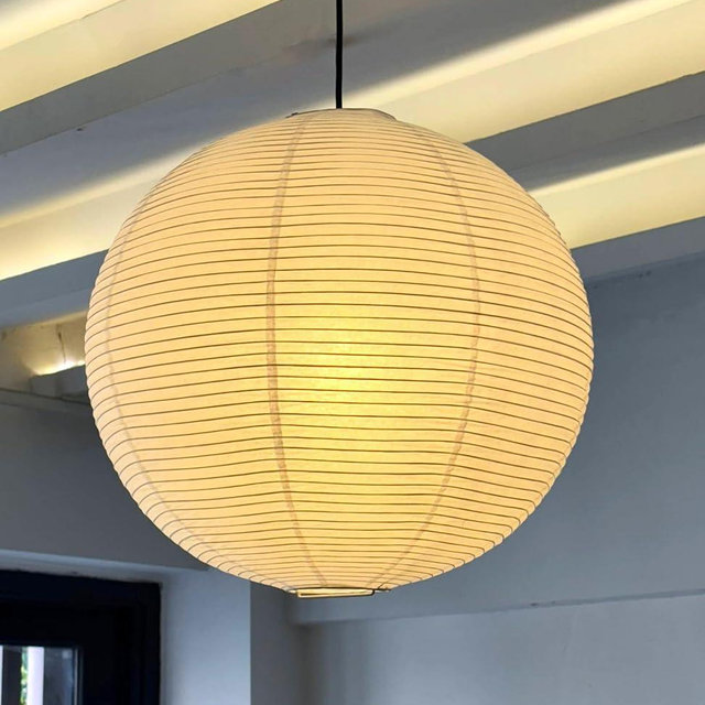 JjTavwi (21.65inch) Large White Round Paper Lamp Shade, Chinese Foldable Pendant Lampshade,Ceiling Rice Paper Lantern Indoor Decor for Bedroom,Living Room