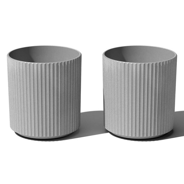 Veradek Demi Series Round Planter for Porch, Patio, Backyard | Durable Plastic-Stone Composite Material | Modern Décor for Tall Plants, Flowers