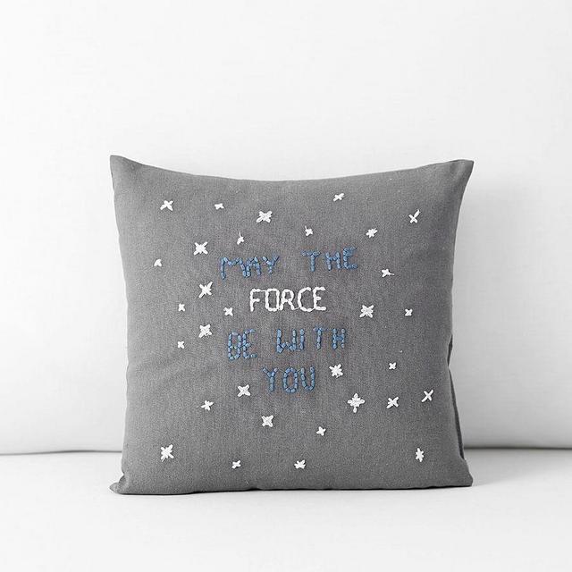 Star Wars™ May The Force Be With You Pillow, 10x10", Grey