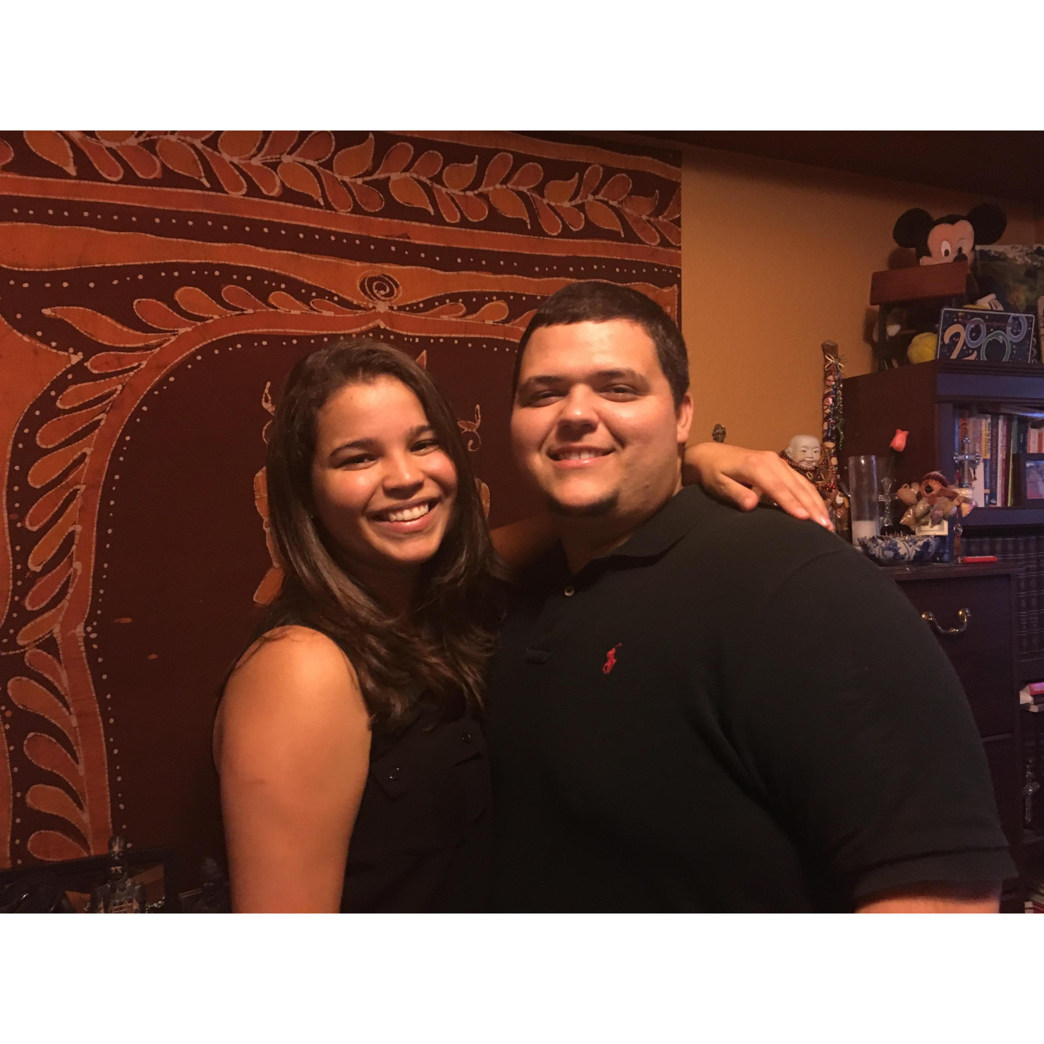 This was the first picture Philip and Steph took together before going on their first date. Want to guess what they ate? Here's a hint...Steph's favorite food...Sushi!!