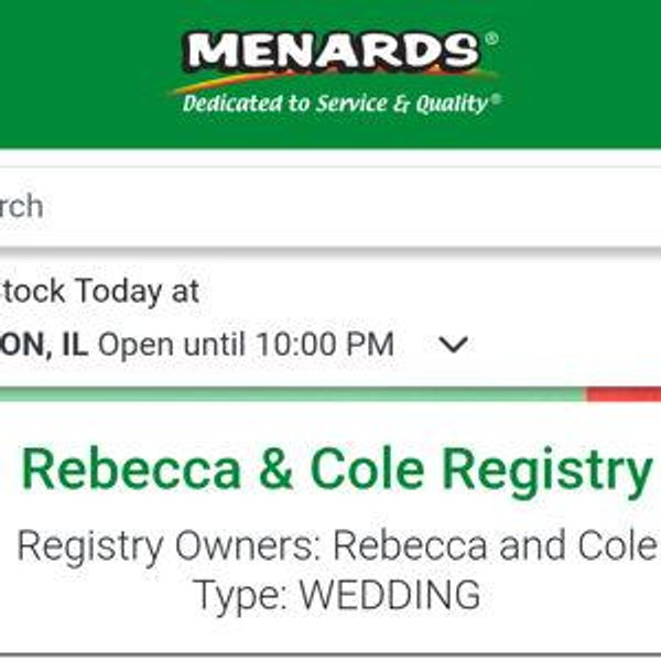 Menards Registry, see link or shop, gifting, gift registry at Menards.com