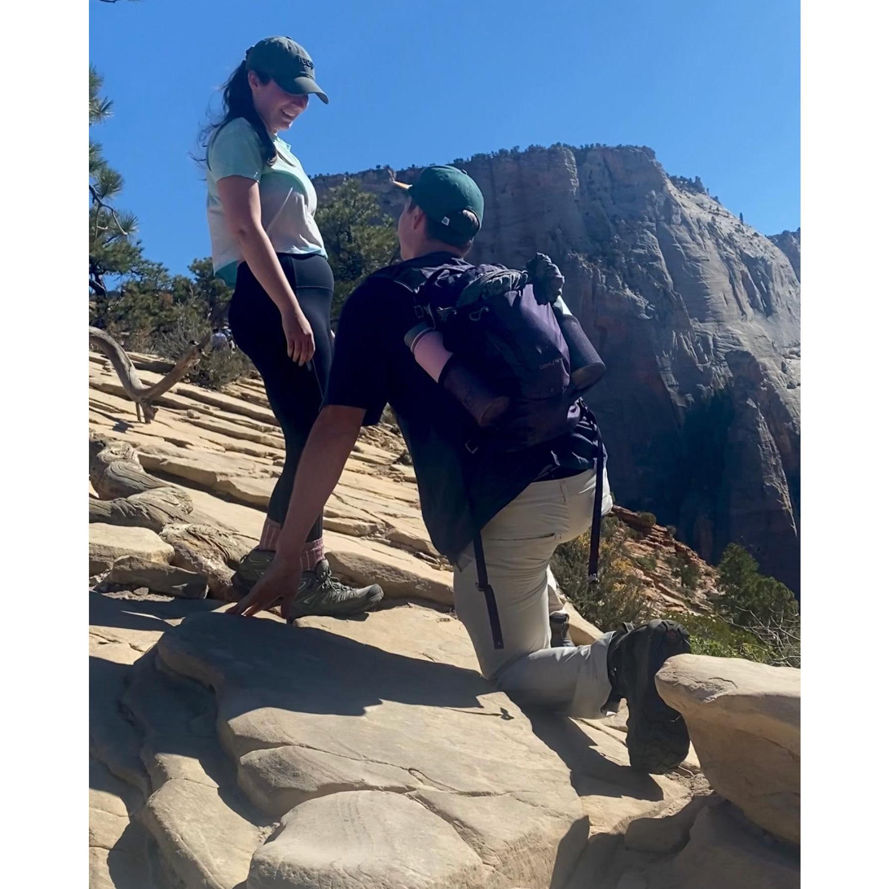 The moment I said "Yes"! Just glad Mark did not fall, it was a steep slope.