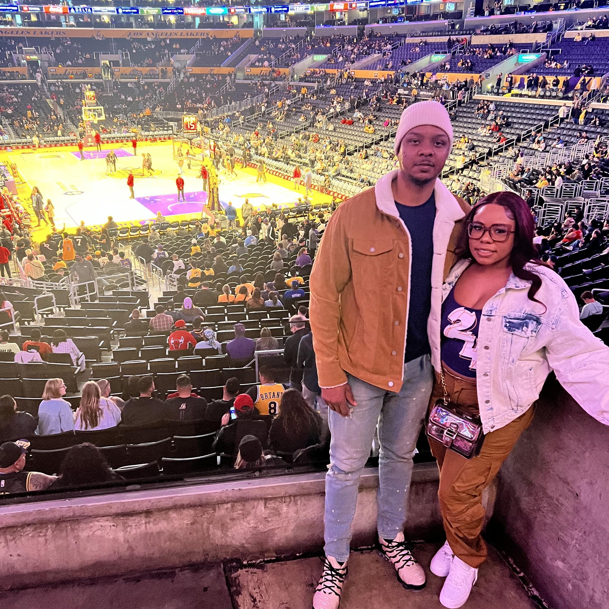 His first time at a laker game