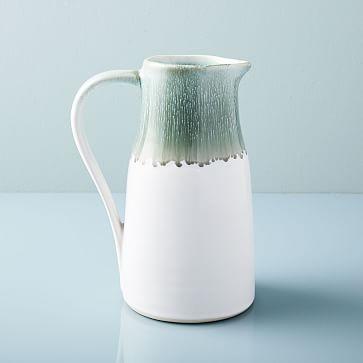 West Elm Reactive Glaze Pitcher, Celadon