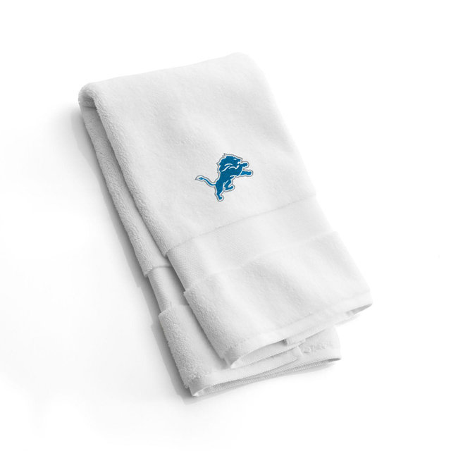 NFL Detroit Lions Organic Turkish Cotton White Hand Towels, Set of 2
