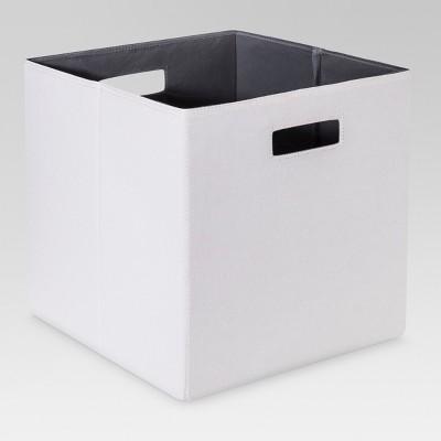 Fabric Cube Storage Bin White 13" - Threshold™