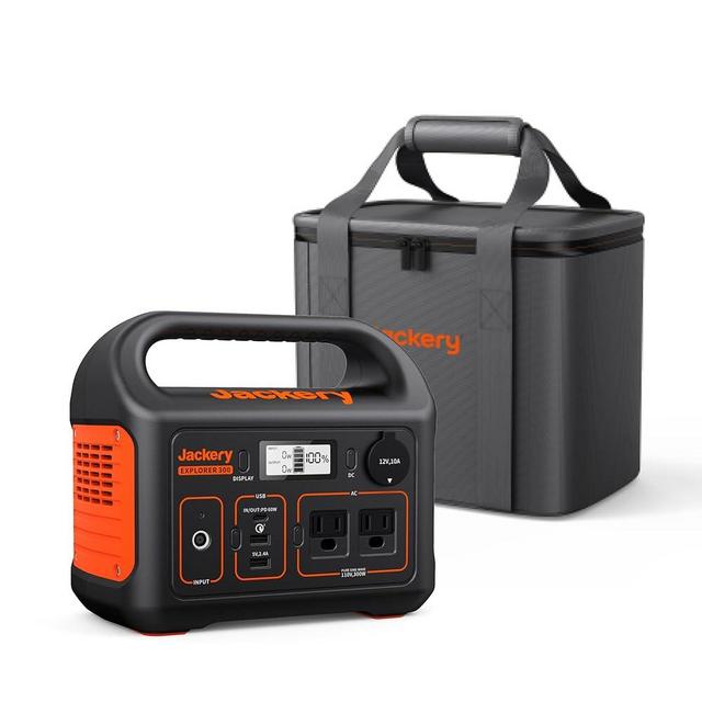 Jackery Portable Power Station Explorer 300 with Carrying Bag, 293Wh Backup Lithium Battery, Solar Generator for Outdoors Camping Travel Hunting Blackout (Solar Panel Optional)