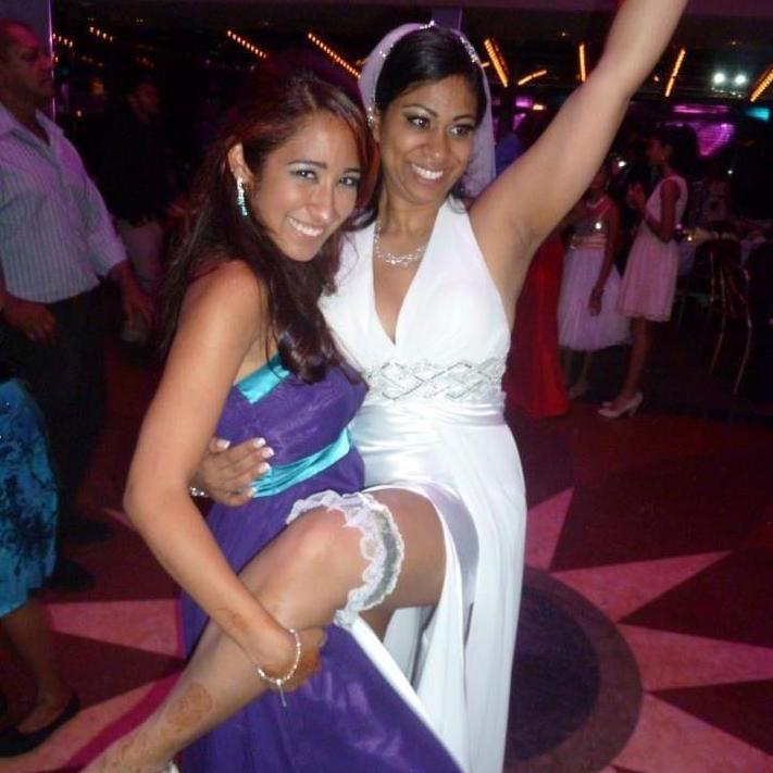 Jackie and Matron of Honor Deva on her wedding day 10 years ago when Jackie was her Bridesmaid!