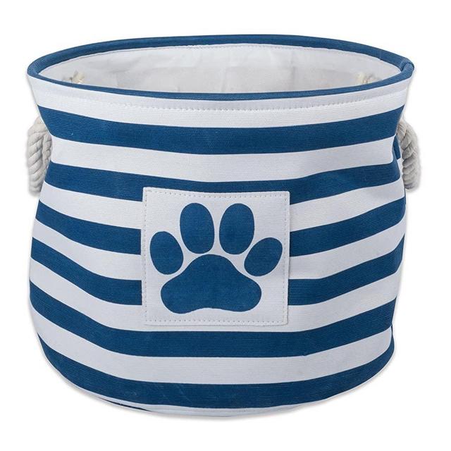 DII Bone Dry Small Round Pet Toy and Accessory Storage Bin, 12"(Dia) x9(H), Collapsible Organizer Storage Basket for Home Décor