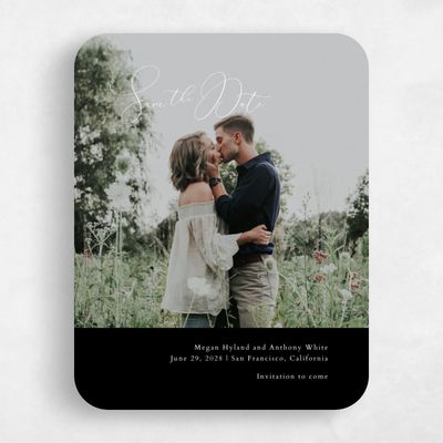 Black Rounded Wedding Save the Date - Belencito Photo