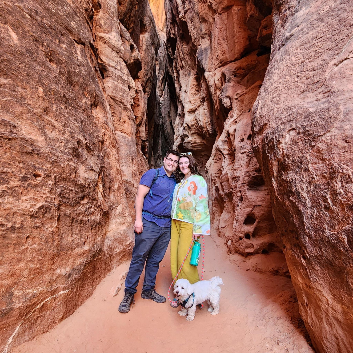 Kicking off Poppy's first Southern Utah camping trip with a sandy slot canyon hike