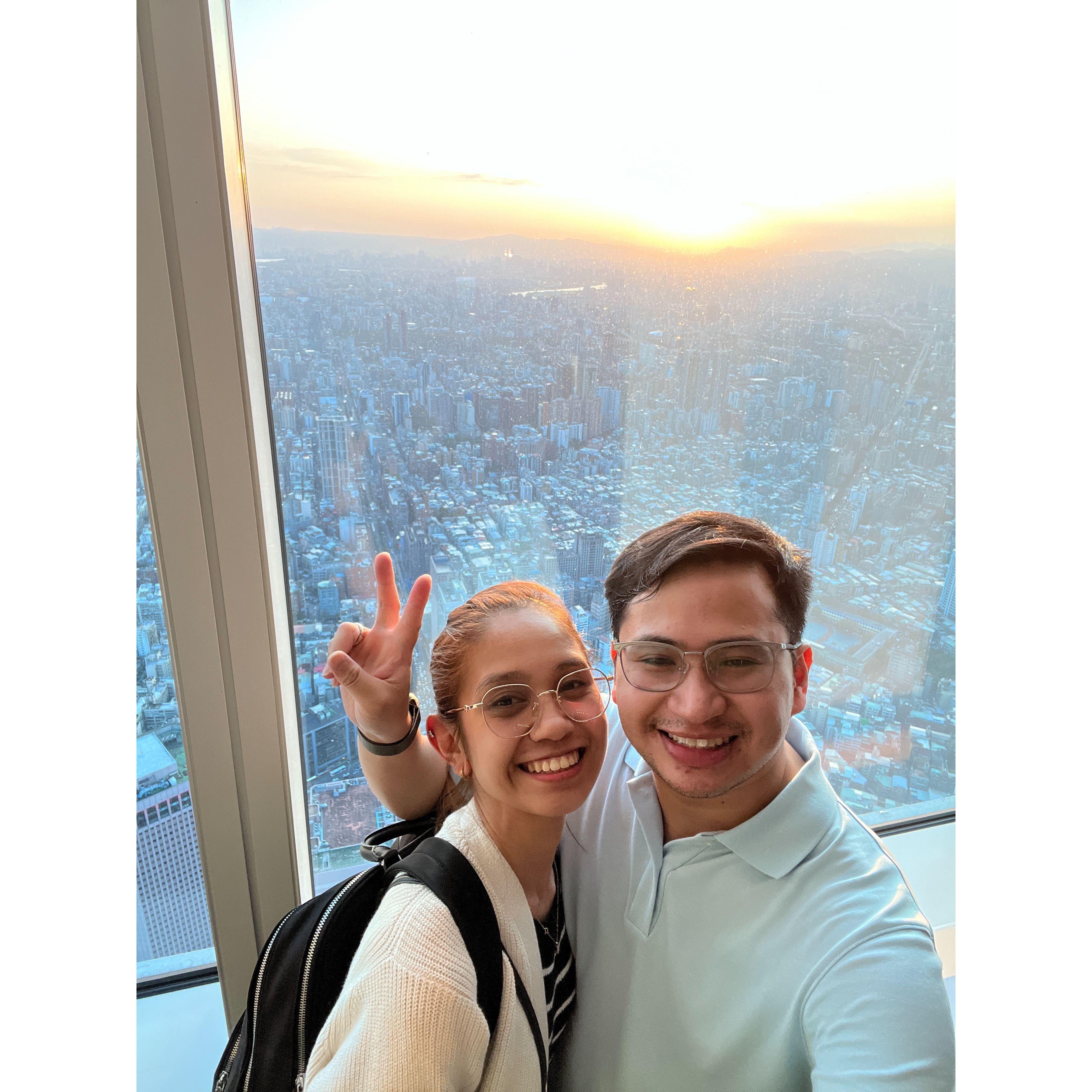 The story of our relationship has always been God exceeding our imaginations. Like in this photo, who would have thought we will be at Taipei 101, enjoying sunset together? God is really good!