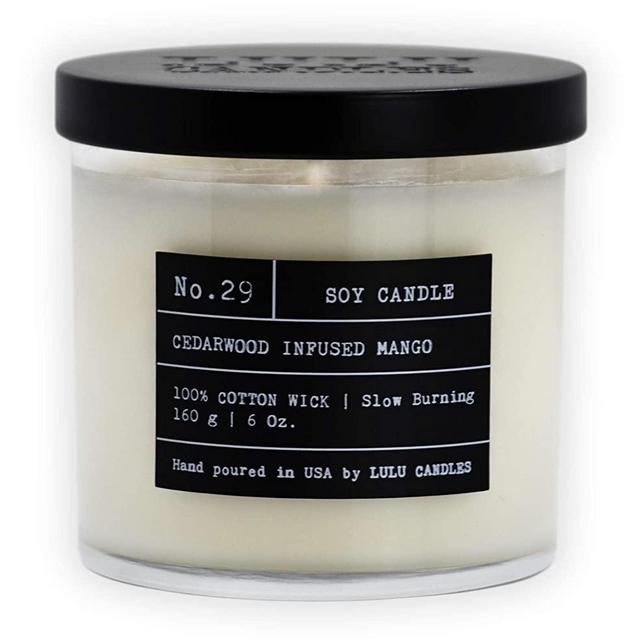 Lulu Candles | Cedarwood Infused Mango | Luxury Scented Soy Jar Candle | Hand Poured in The USA | Highly Scented & Long Lasting | Small - 6 Oz.