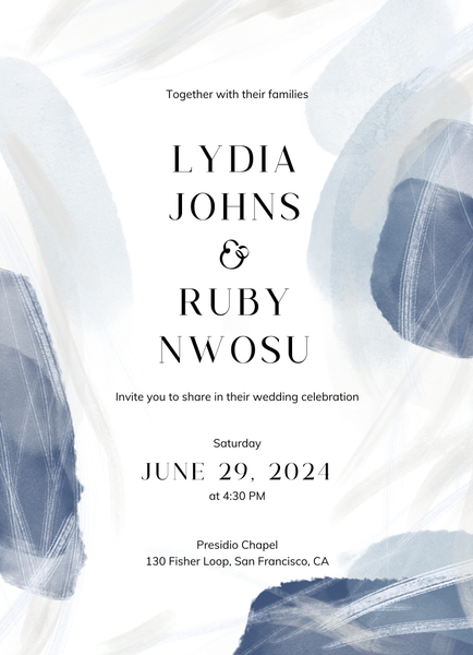 Staton Portrait | Grayed Cobalt | Zola Wedding Invitations