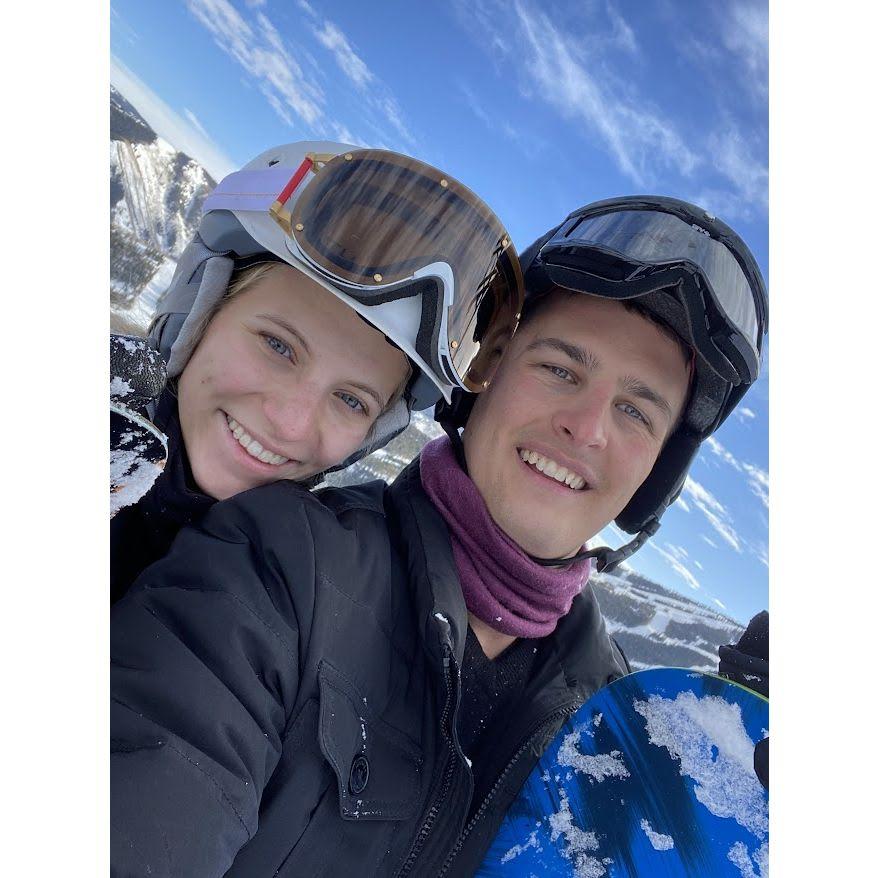 Our very first trip! We were told teaching a significant other to snowboard was going to end in disaster, but we are still together!