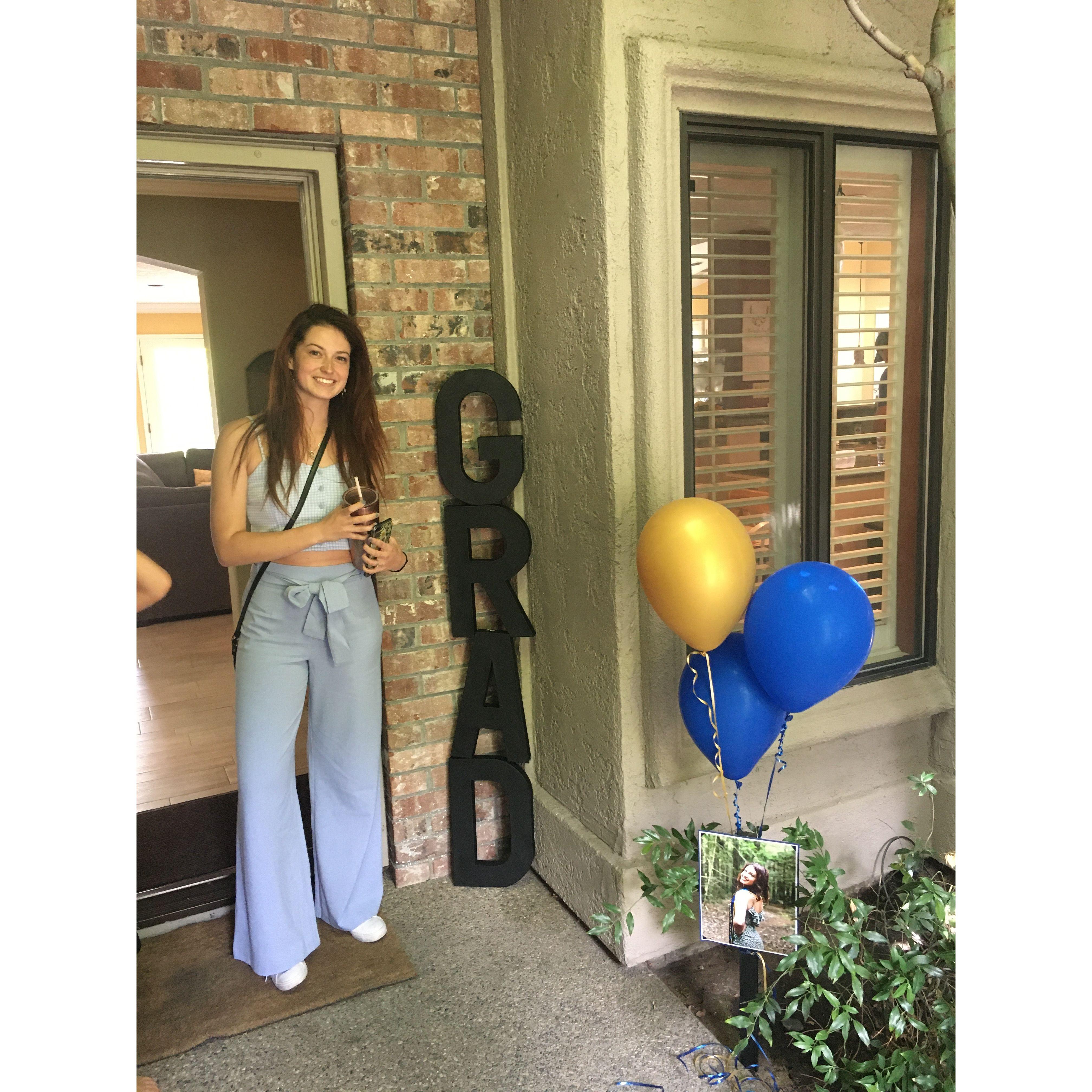 Jen, Jason's mom, and Tosh, Jason's stepdad, graciously host Shannon and her family for a graduate celebration.