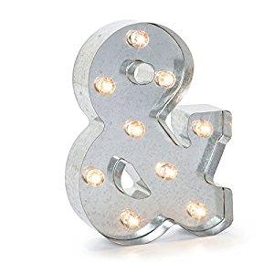 Darice Metal Ampersand (&) Marquee Light Up, Silver