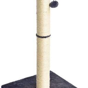 Amazon Basics Cat Scratching Post for Indoor Cats & Kittens, Medium (31.5"H), Cat Furniture with Dangling Ball Toy, Grey