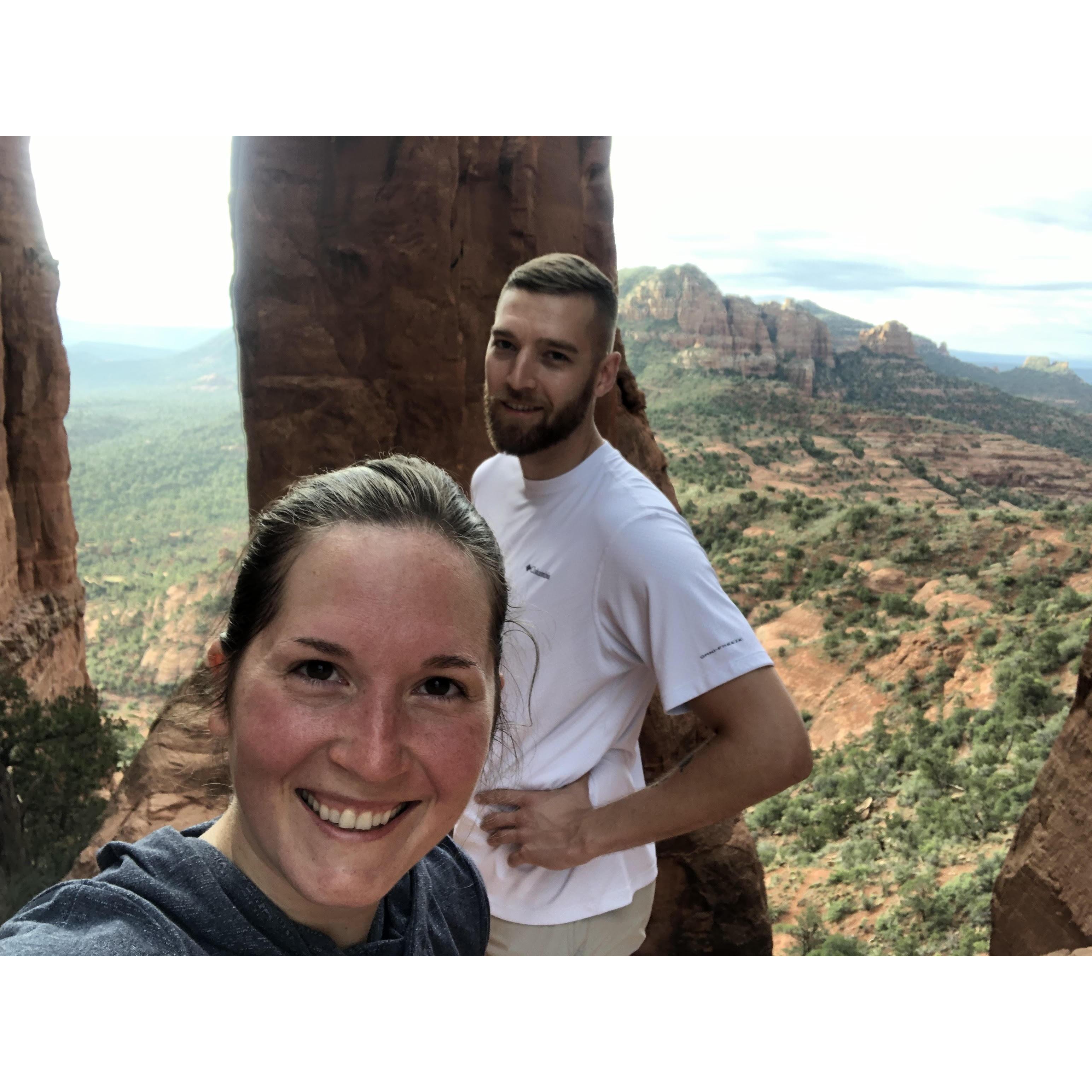 Top of Cathedral Rock in Sedona, AZ in August of 2021