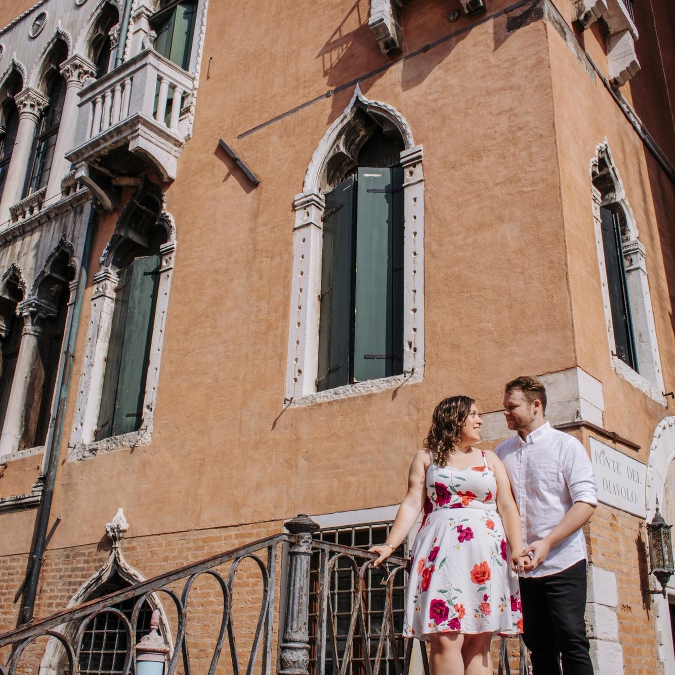 Our engagement shoot in Venice, Italy (moments after he proposed)!