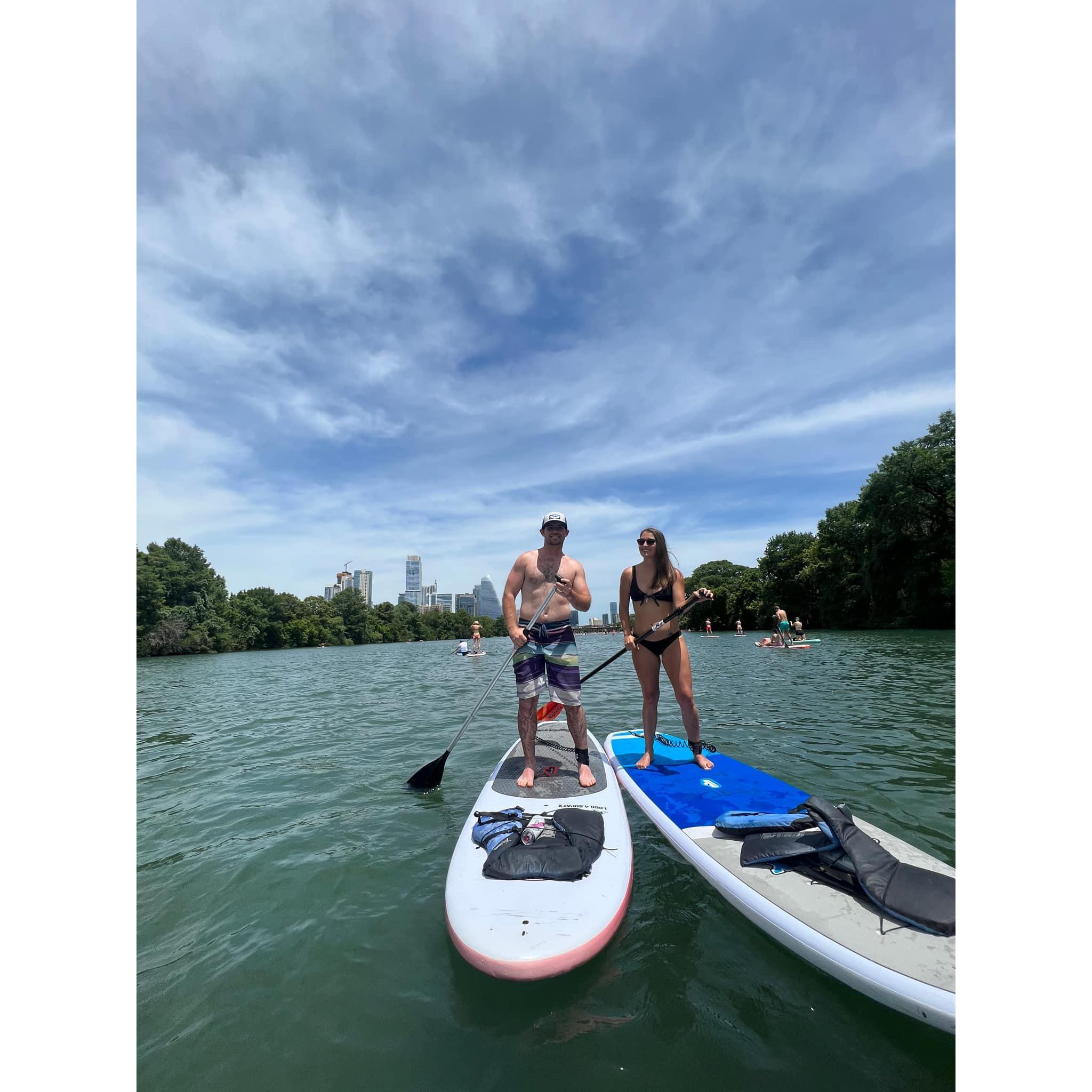 Paddle boarding in Austin, TX - June 2022